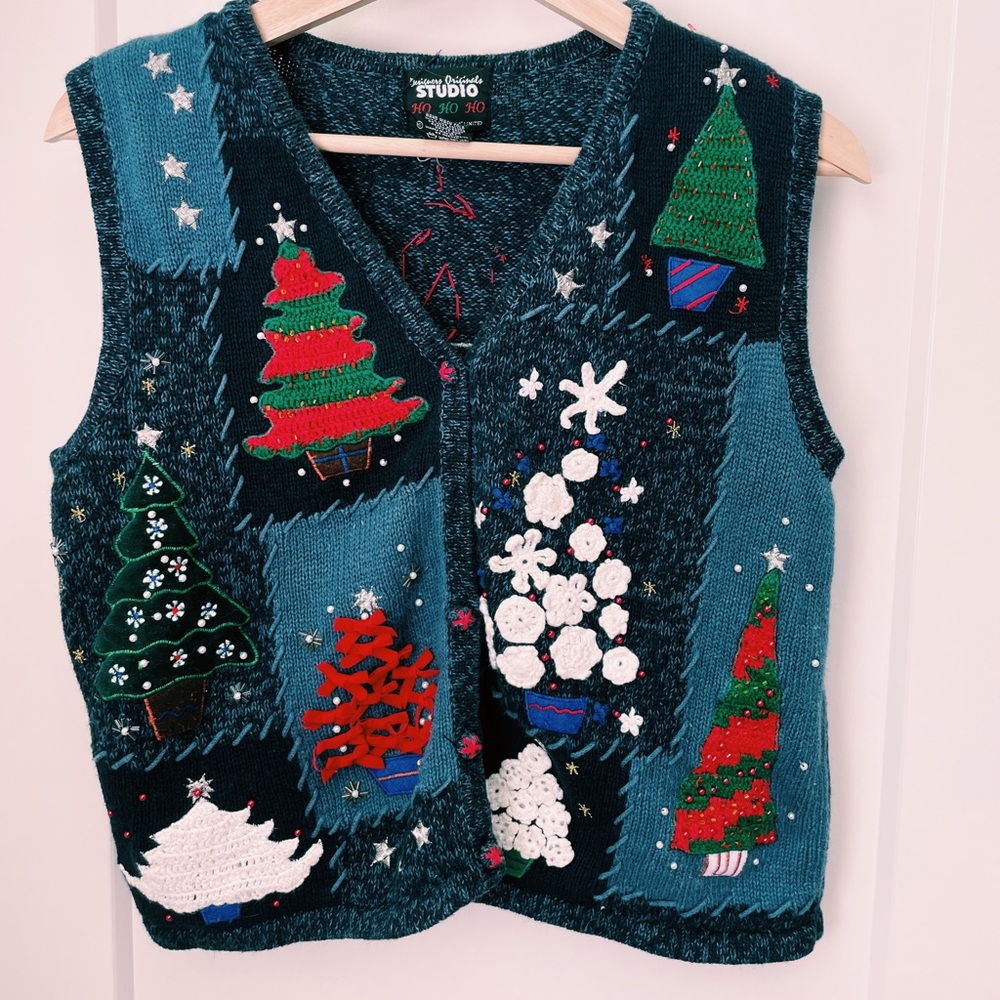 Blue Ugly Christmas Sweater Vest